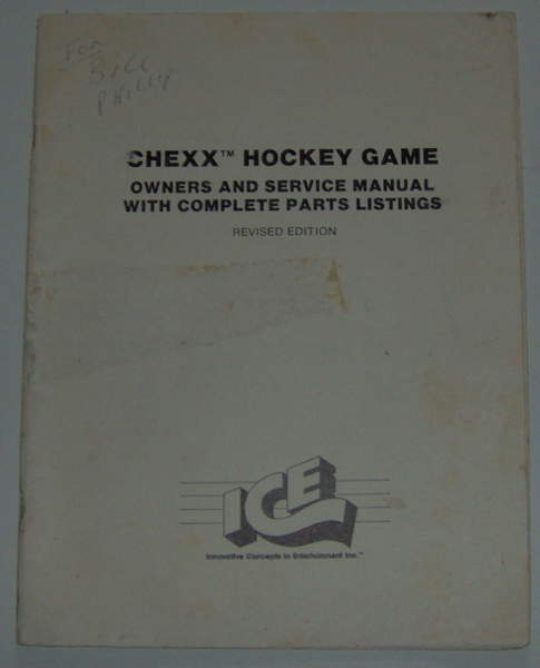 (image for) ICE Chexx Hockey Game Owners and Service Manual